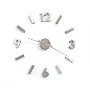 Torre & Tagus Versa DIY Adhesive  large silver tone black Wall Clock